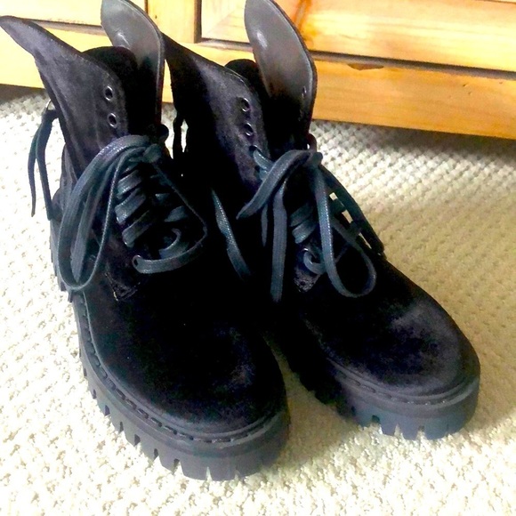 Booties‎ zip lace up boots black new 35 (5) - Picture 2 of 11